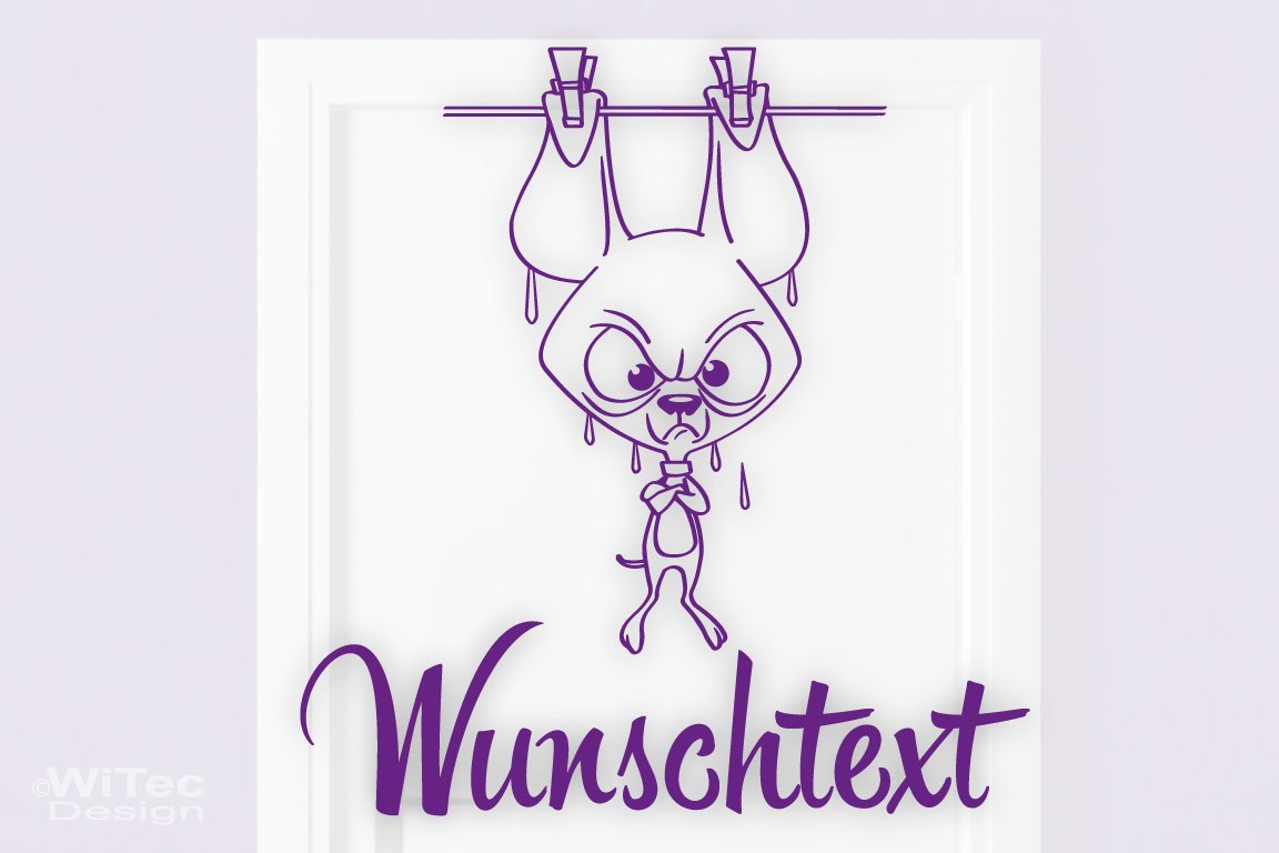 Türaufkleber Hund an Wäscheleine Wunschtext Türtattoo Türaufkleber Hund an Wäscheleine Wunschtext Türtattoo