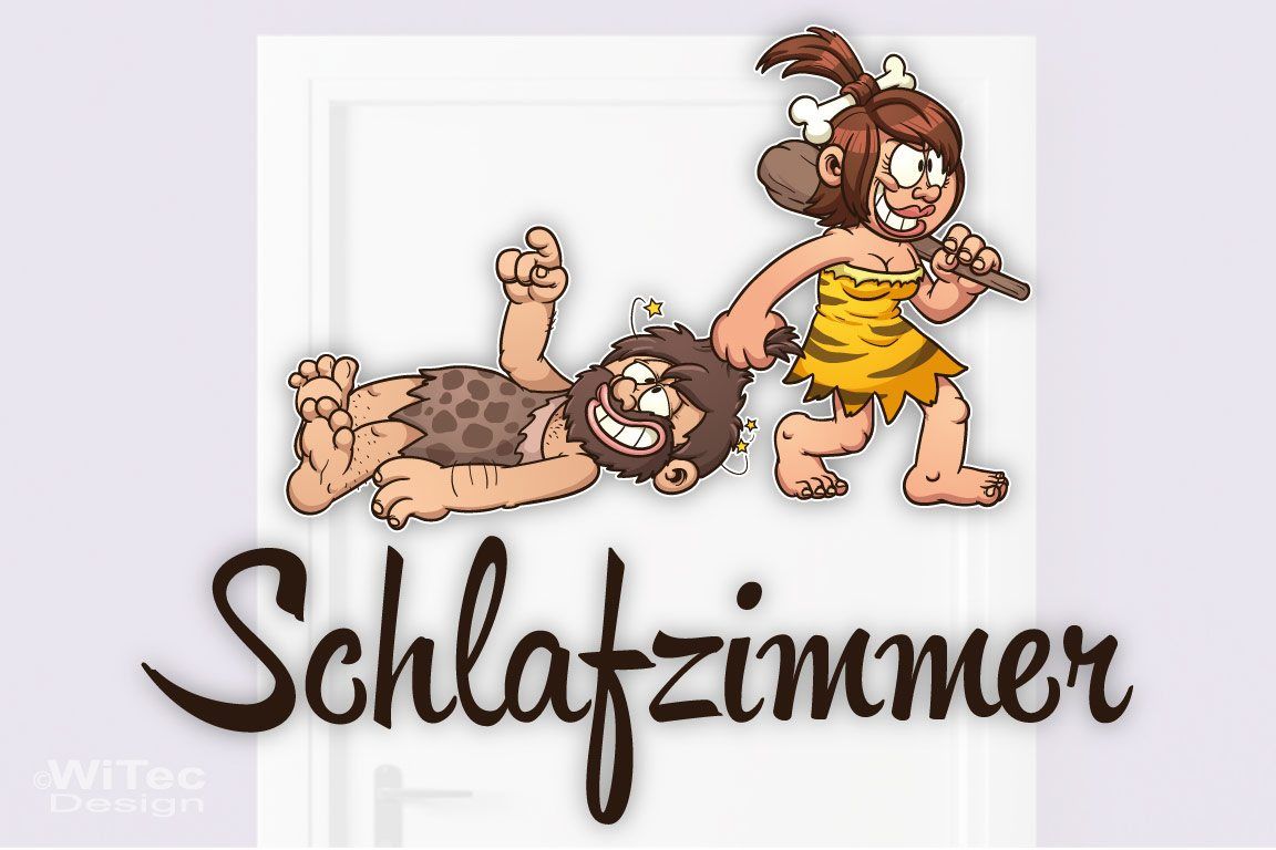 Türaufkleber Schlafzimmer Höhlenmenschen Türtattoo