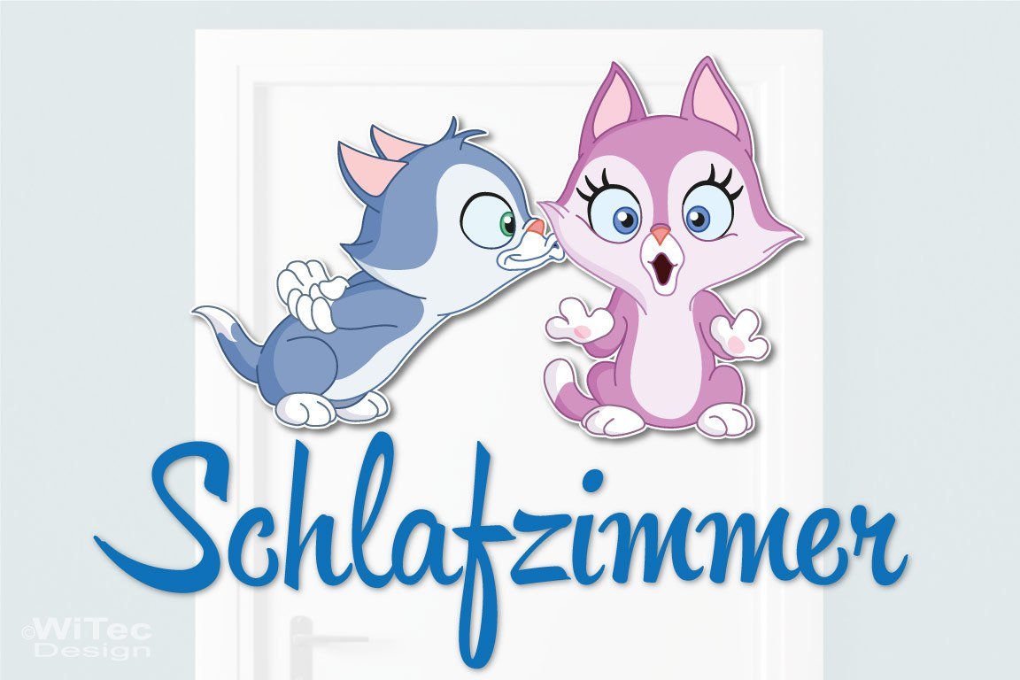 Türaufkleber Schlafzimmer küssende Katzen Türtattoo Türaufkleber Schlafzimmer küssende Katzen Türtattoo