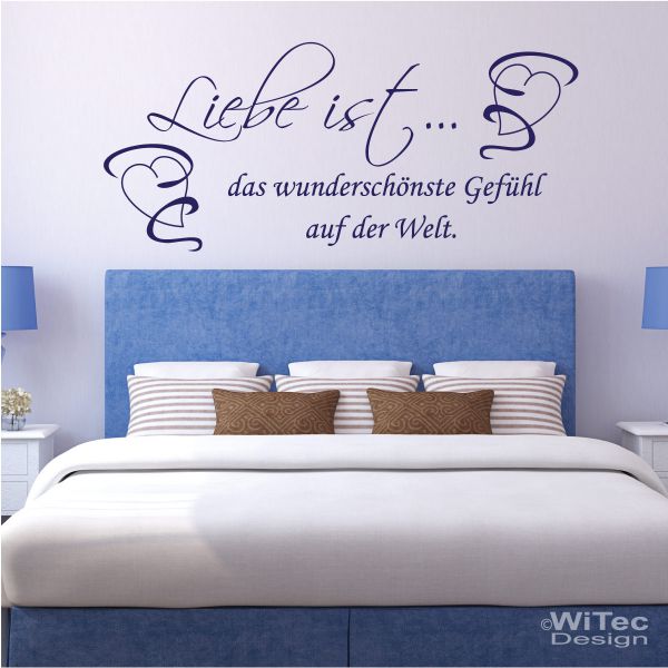 WA280 Wandaufkleber LIEBE IST... Wandtattoo Schlafzimmer