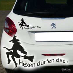 AA177 HEXEN D&Uuml;RFEN DAS Autoaufkleber Gothik Hexe
