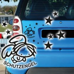 AA218 Auto Aufkleber Schutzengel Sterne