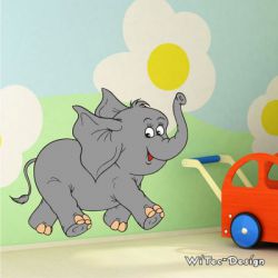 WA108 Wandtattoo ELEFANT 70x58cm Wandaufkleber Aufkleber