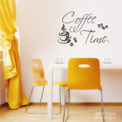 WA206 Wandaufkleber COFFEE TIME  Kaffee Wandtattoo K&uuml;che