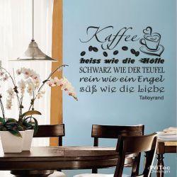 WA253 Wandaufkleber DER KAFFEE... Wandtattoo Coffee...