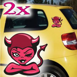 AA072 Teufelchen teufel aufkleber auto sticker deko comic