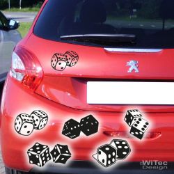 AA109 W&uuml;rfel Aufkleber Autoaufkleber sticker...