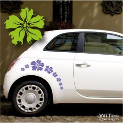 AA123 FLAMING HIBISKUS  20x Aufkleber Autoaufkleber Blumen