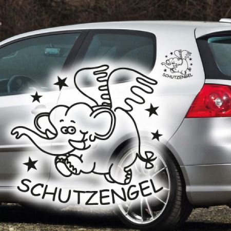 Autoaufkleber Elefant Aufkleber Autoaufkleber Schutzengel Elefant Aufkleber