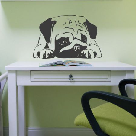 WA294 Wandaufkleber MOPS Hund wandtattoo Tiere Aufkleber