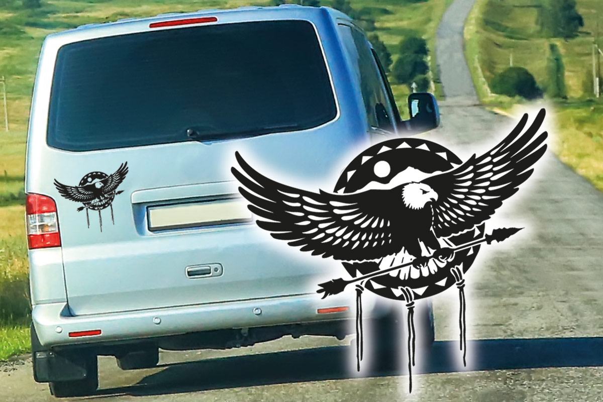 Autoaufkleber Adler Tribal Eagle Auto Aufkleber Heckscheibe Sticker Tattoo  A4094