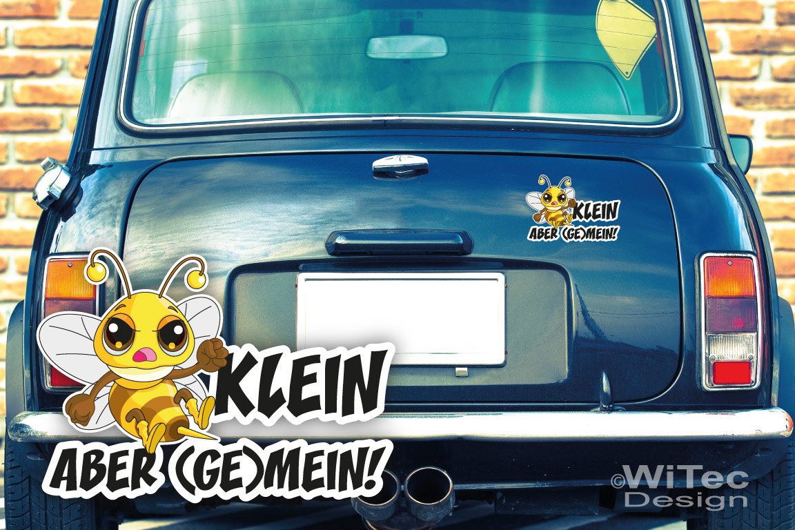 Autoaufkleber Böse Biene KLEIN ABER (GE)MEIN Sticker