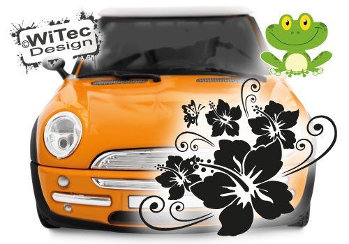 HIBISKUS Blumen Aufkleber Motorhaube HIBISKUS Blumen Aufkleber Motorhaube