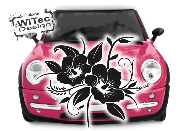 Blumenaufkleber Hibiskus Autoaufkleber Autoaufkleber Blumenranke Hibiskus