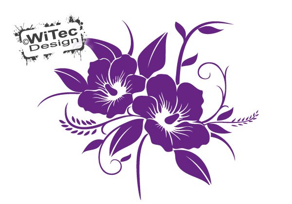 Blumenaufkleber Hibiskus Autoaufkleber Hibiskus Blumenranke Autoaufkleber