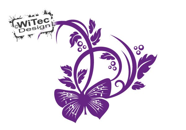 Autoaufkleber Blumen Ranke Schmetterling Butterfly Autoaufkleber Blumenranke Schmetterling