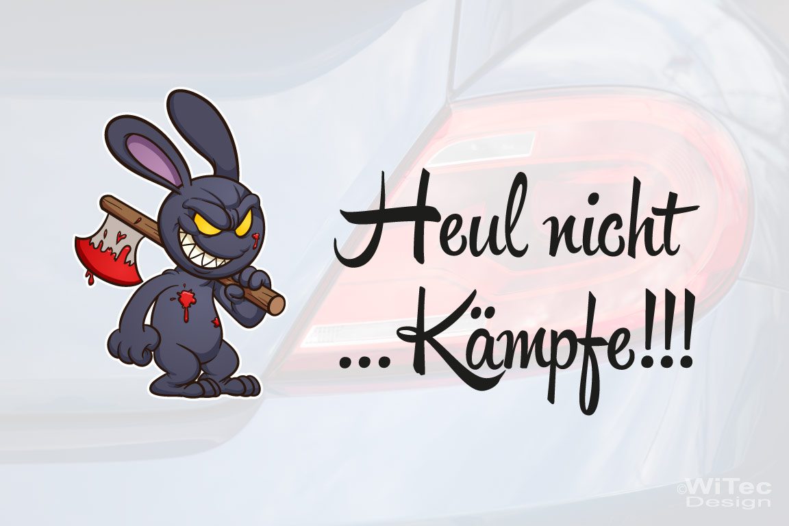 Biene Auto Aufkleber Heul nicht und Bunny