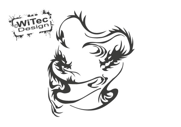 Drache Tribal Tattoo Drachen Dragon Auto Aufkleber Drache Drachen Autoaufkleber