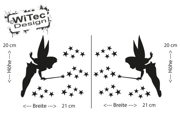Autoaufkleber Elfen 2er SET Auto Aufkleber Elfe Fee Sterne Autoaufkleber Elfen 2er SET Auto Aufkleber Elfe Fee Sterne