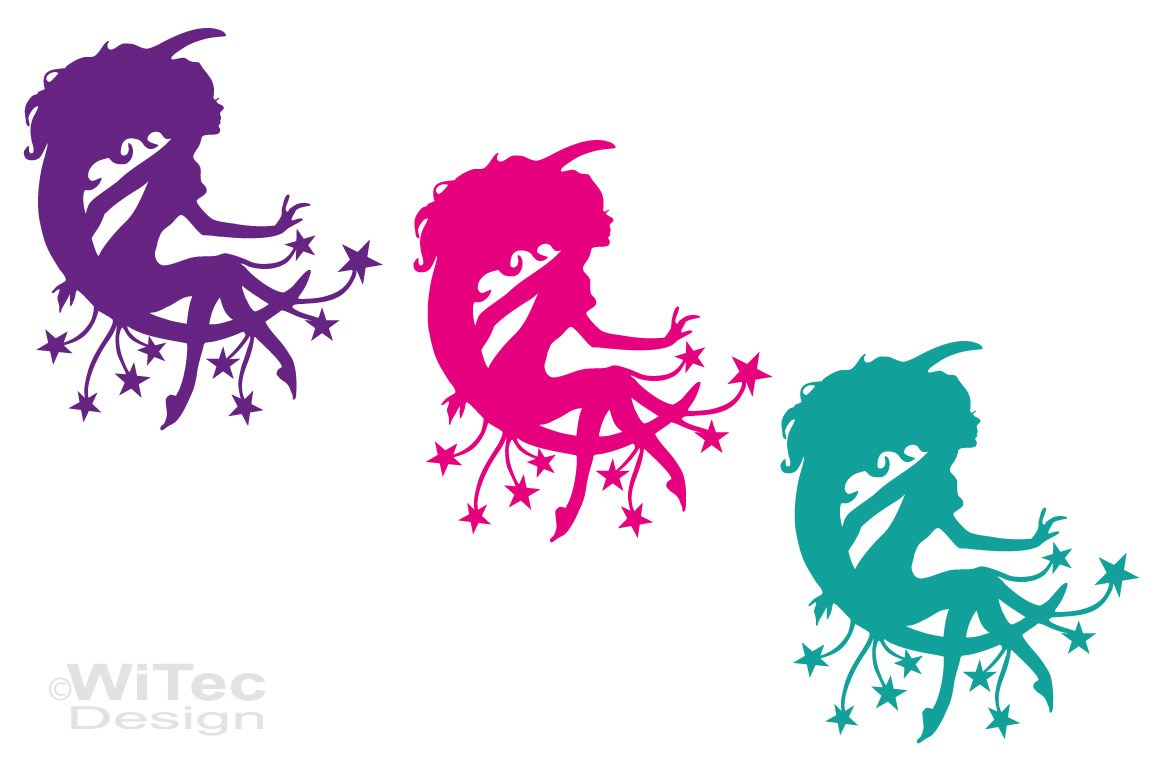 Auto Aufkleber Elfe Mond Sterne Autoaufkleber