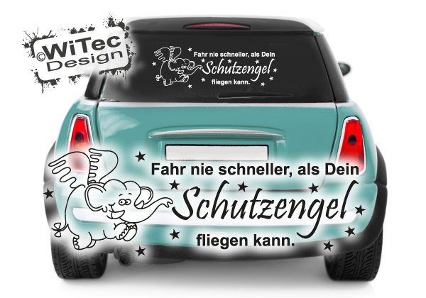 Engel Schutzengel Autoaufkleber Elefant