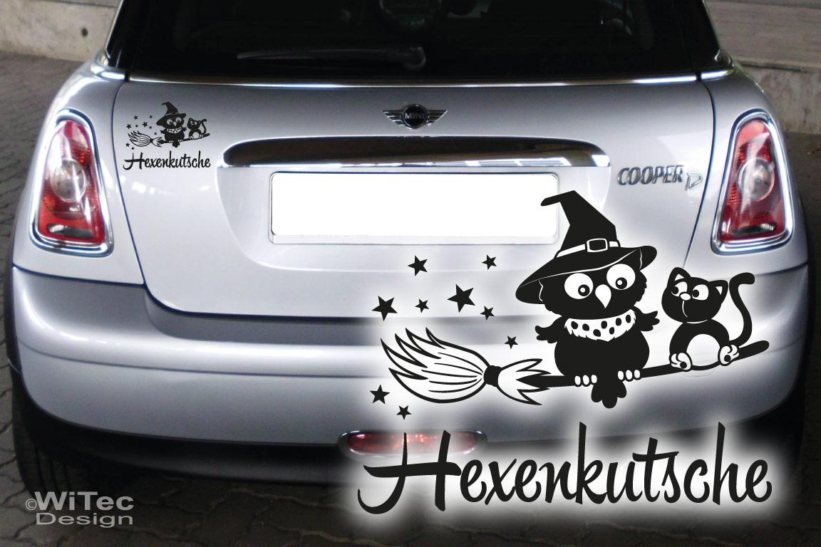 Auto Aufkleber Eule Hexe Hexenkutsche Katze Autoaufkleber Auto Aufkleber Eule Hexe Hexenkutsche Katze Autoaufkleber