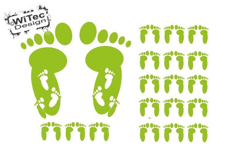 Autoaufkleber Füße Füsse AutoAufkleber Set