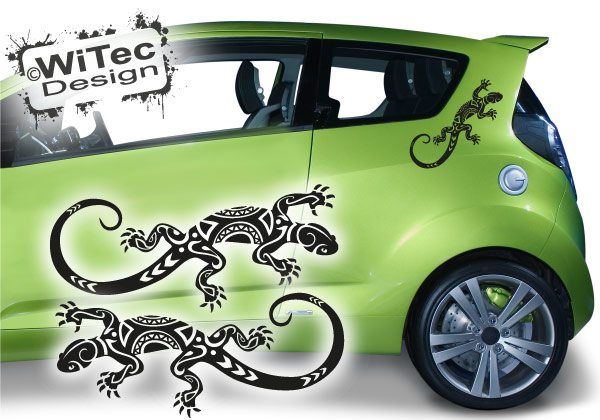 AA200 Autoaufkleber Gekko Gecko Sticker 2er Set