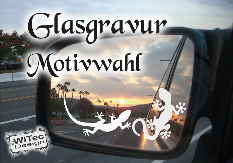 Gekko Gecko Glasgravur Spiegelaufkleber Auto Aufkleber