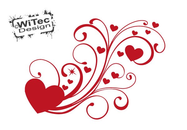 HERZ Swirl Aufkleber Autoaufkleber Motorhaube Herz Autoaufkleber