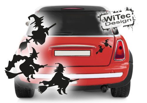 Hexe Hexen Autoaufkleber 2er SET Auto Aufkleber Gothik Hexe Hexen Autoaufkleber 2er SET Auto Aufkleber Gothik