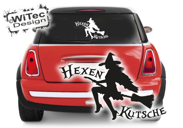 Autoaufkleber Hexenkutsche Hexen Aukleber Sticker