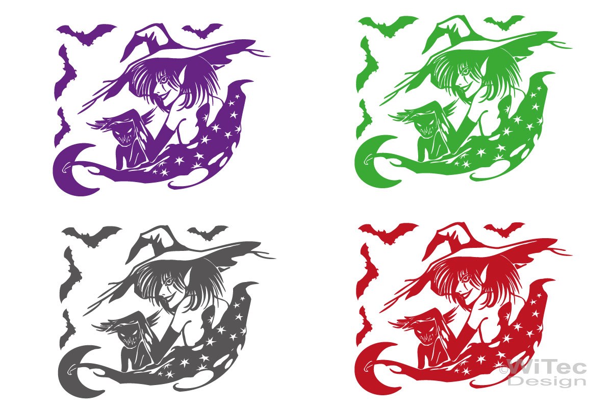 Autoaufkleber Hexe Katze Auto Aufkleber Motorhaube