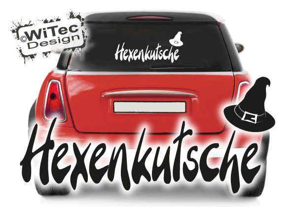 Autoaufkleber Hexenkutsche Hexe