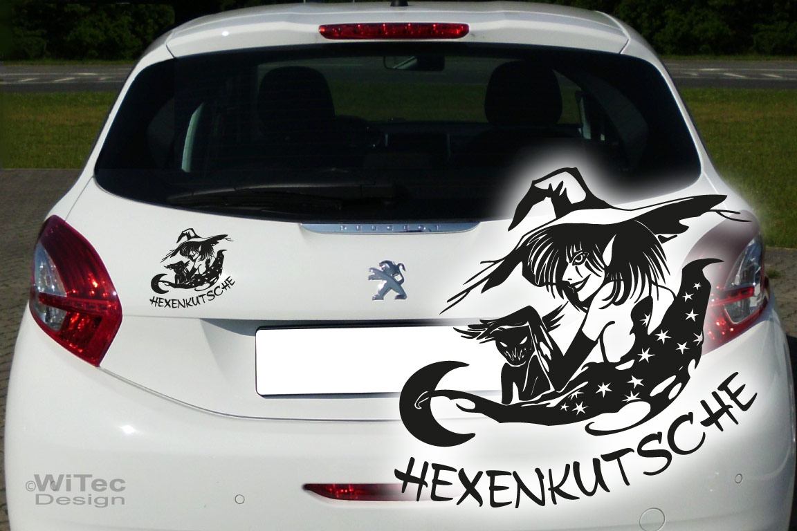 Autoaufkleber Hexe Hexenkutsche Auto Aufkleber Sticker