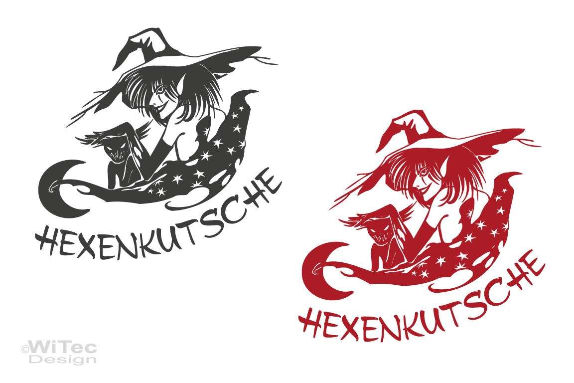 Autoaufkleber Hexe Hexenkutsche Auto Aufkleber Sticker