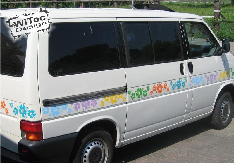 Autoaufkleber Hisbiskus für T4 Bus VW Hawaii Aufkleber Autoaufkleber Hisbiskus für T4 Bus VW Hawaii Aufkleber