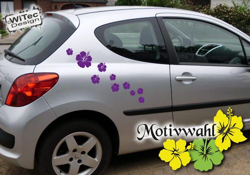 Autoaufkleber Hibiskus Blumen aufkleber Set blumenaufkleber