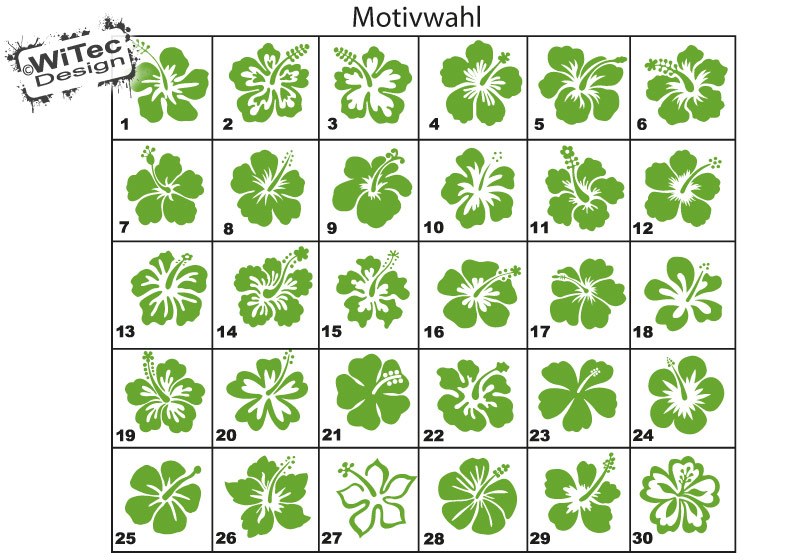 Autoaufkleber Hibiskus Blumen aufkleber Set blumenaufkleber