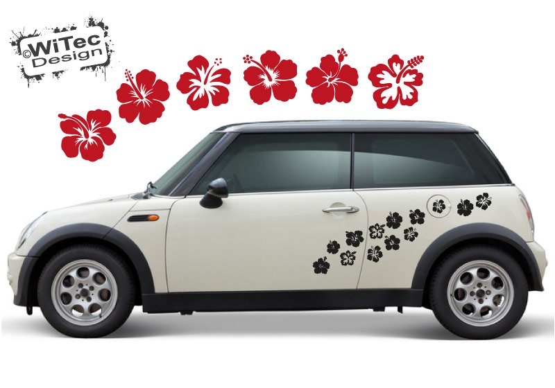 HIBISKUS 42x Hawaii Blumen aufkleber - 6 Motive im Set HIBISKUS 42x Hawaii Blumen aufkleber - 6 Motive im Set