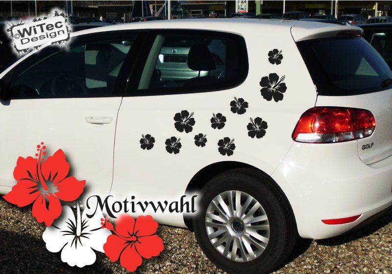 Autoaufkleber Hibiskus Blumenaufkleber Set 32 Stk Autoaufkleber Hibiskus Blumenaufkleber Set 32 Stk
