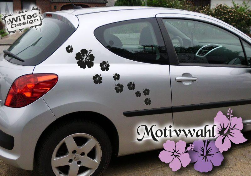 Autoaufkleber Hibiskus Blumen aufkleber Set blumenaufkleber