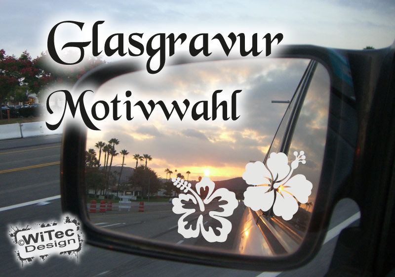 Glasgravur Hibiskus Spiegelaufkleber Auto Aufkleber Glasgravur Hibiskus Spiegelaufkleber Auto Aufkleber
