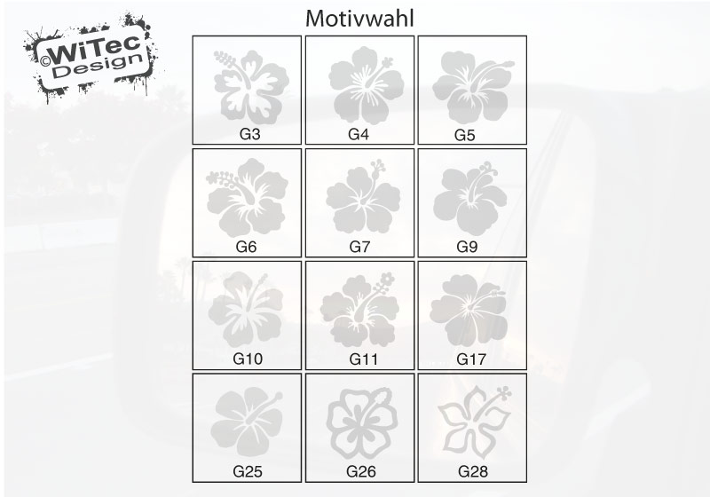 Glasgravur Hibiskus Spiegelaufkleber Auto Aufkleber Glasgravur Hibiskus Spiegelaufkleber Auto Aufkleber