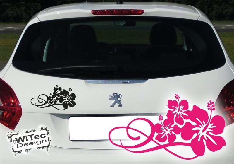 Autoaufkleber Hibiskus Blüte *Trinity* Blumen Aufkleber