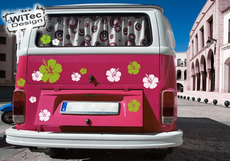 Hibiskus Blumenaufkleber 44 Stk Blumen Aufkleber camper van Hibiskus Blumenaufkleber 44 Stk Blumen Aufkleber camper van