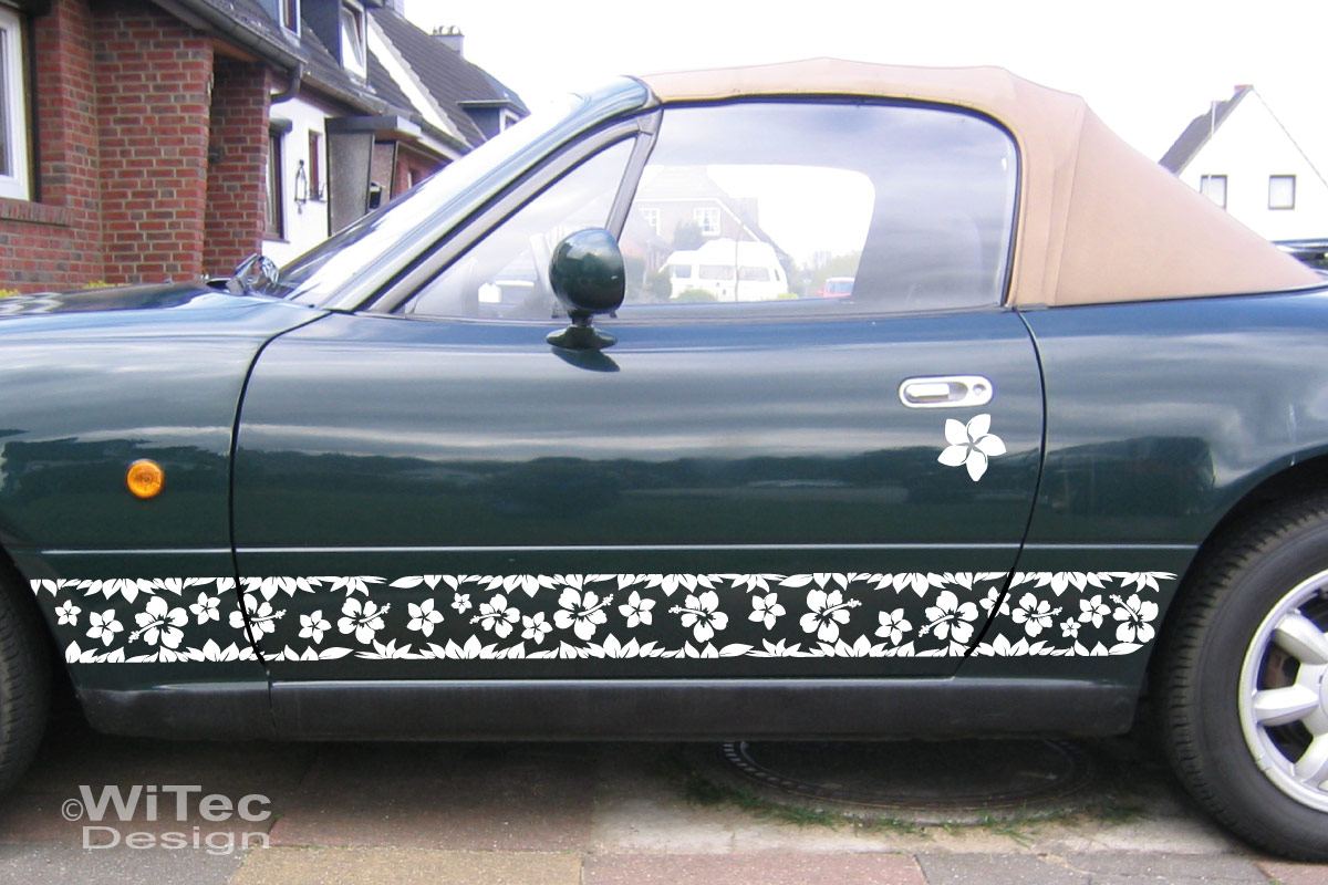 Hawaii Stripe Hibiskus Autoaufkleber Blumen