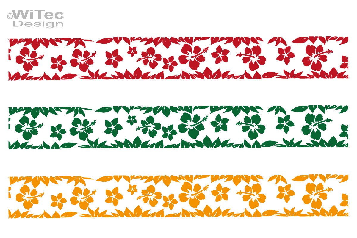Autoaufkleber Hawaii Stripe Hibiskus Aufkleber