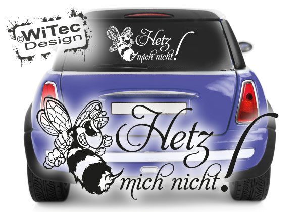 Auto Aufkleber Hetz mich nicht! Böse Biene Hornisse Spruch Autoaufkleber Hetz mich nicht Hornisse Biene