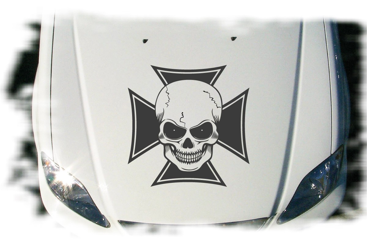 Autoaufkleber Iron Cross Skull Auto Aufkleber Tattoo